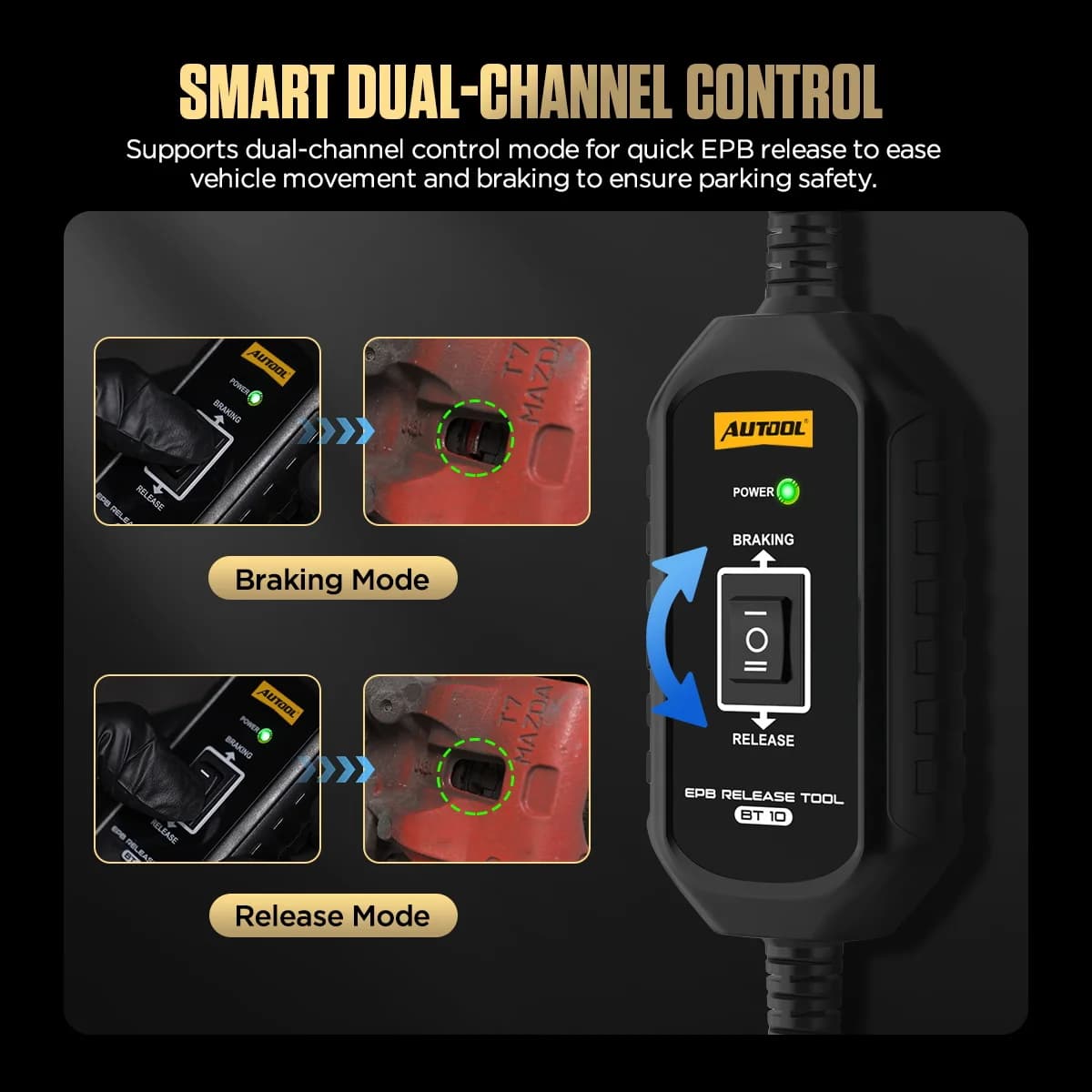 Outil de déverrouillage AUTOOL EPB, outil de frein de stationnement électronique AUTO pour voitures, pour verrouiller et déverrouiller les freins de stationnement électroniques.