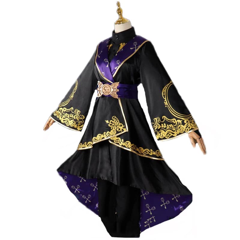 Costume de Cosplay énigme, cape fantaisie noire, Costume de fête de carnaval, uniforme d'halloween