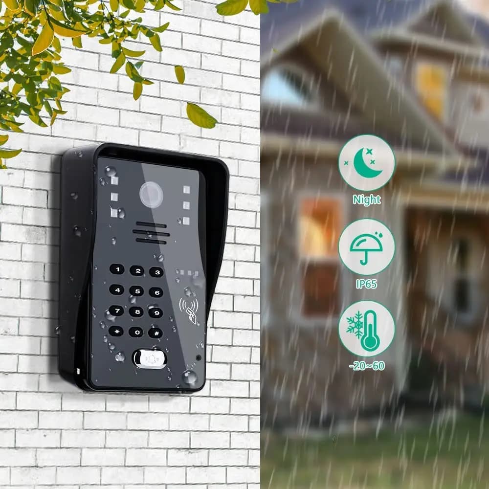 Visiophone interphone sonnette uniquement mot de passe RFID IR-CUT 1000TV ligne caméra