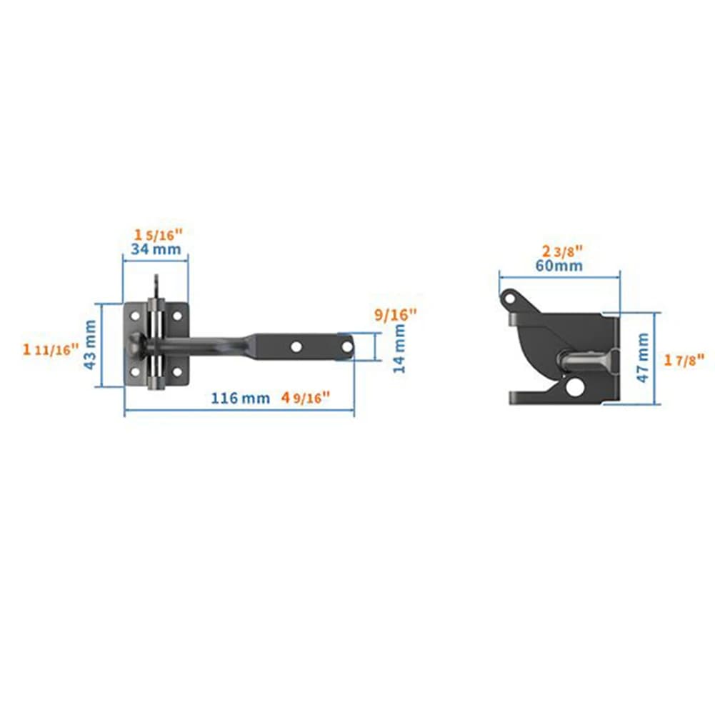 Loquet de porte autobloquant monté sur poteau, loquet de porte de clôture robuste et automatique, boulon de verrouillage de jardin, fournitures de clôture à boucle