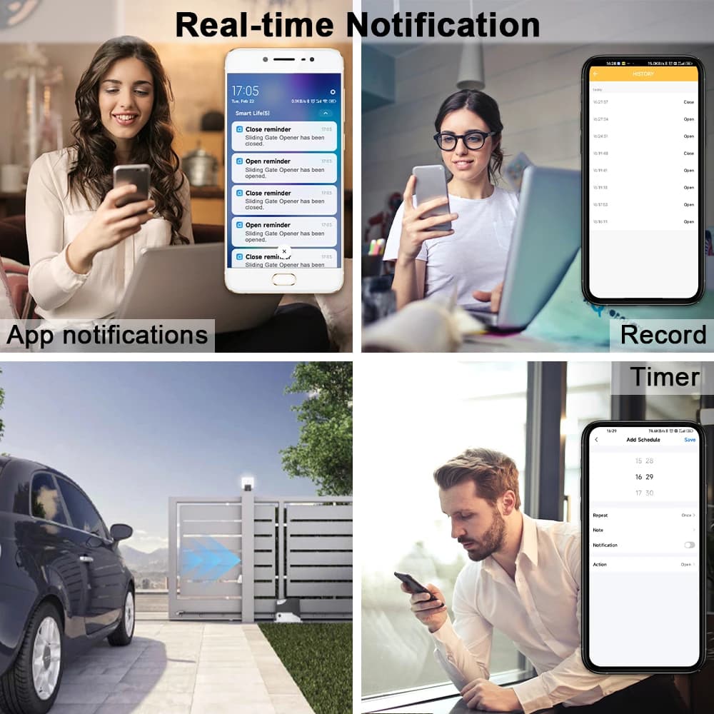 QCSMART WiFi Tuya ouvre-porte coulissante contrôleur capteur filaire vie intelligente App télécommande travail sorcière Alexa Google Assistant