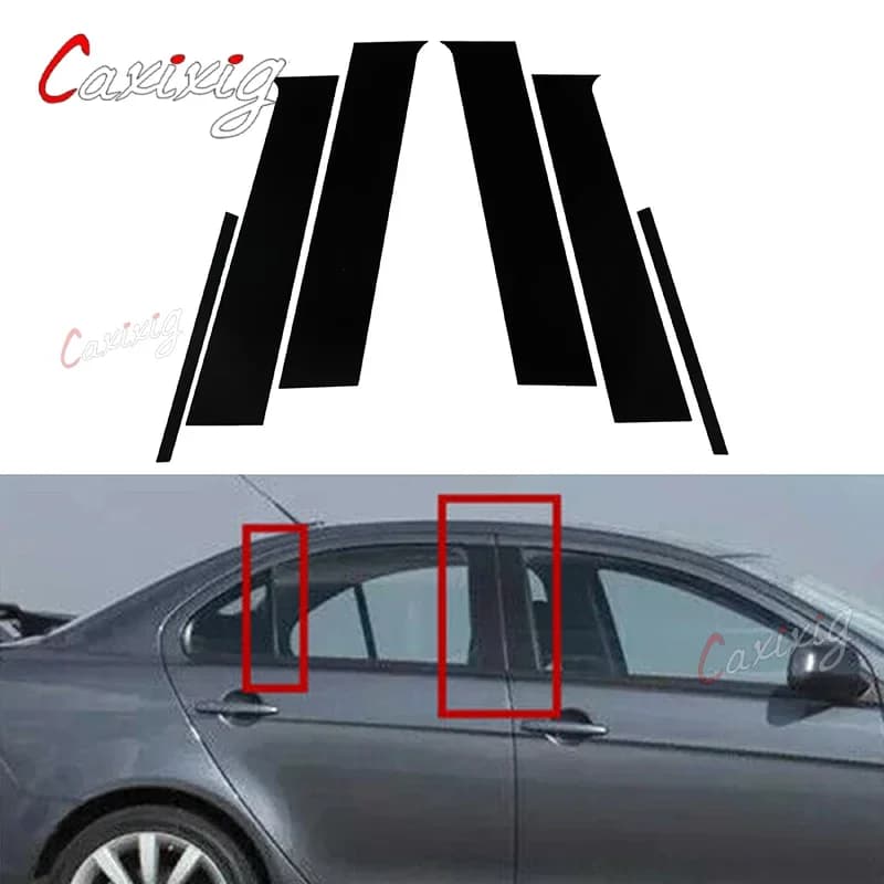 6 pièces pilier postes porte fenêtre garniture BC colonne autocollant extérieur pour Mitsubishi Lancer berline 2008-2017 Proton Inspira 2010-2015