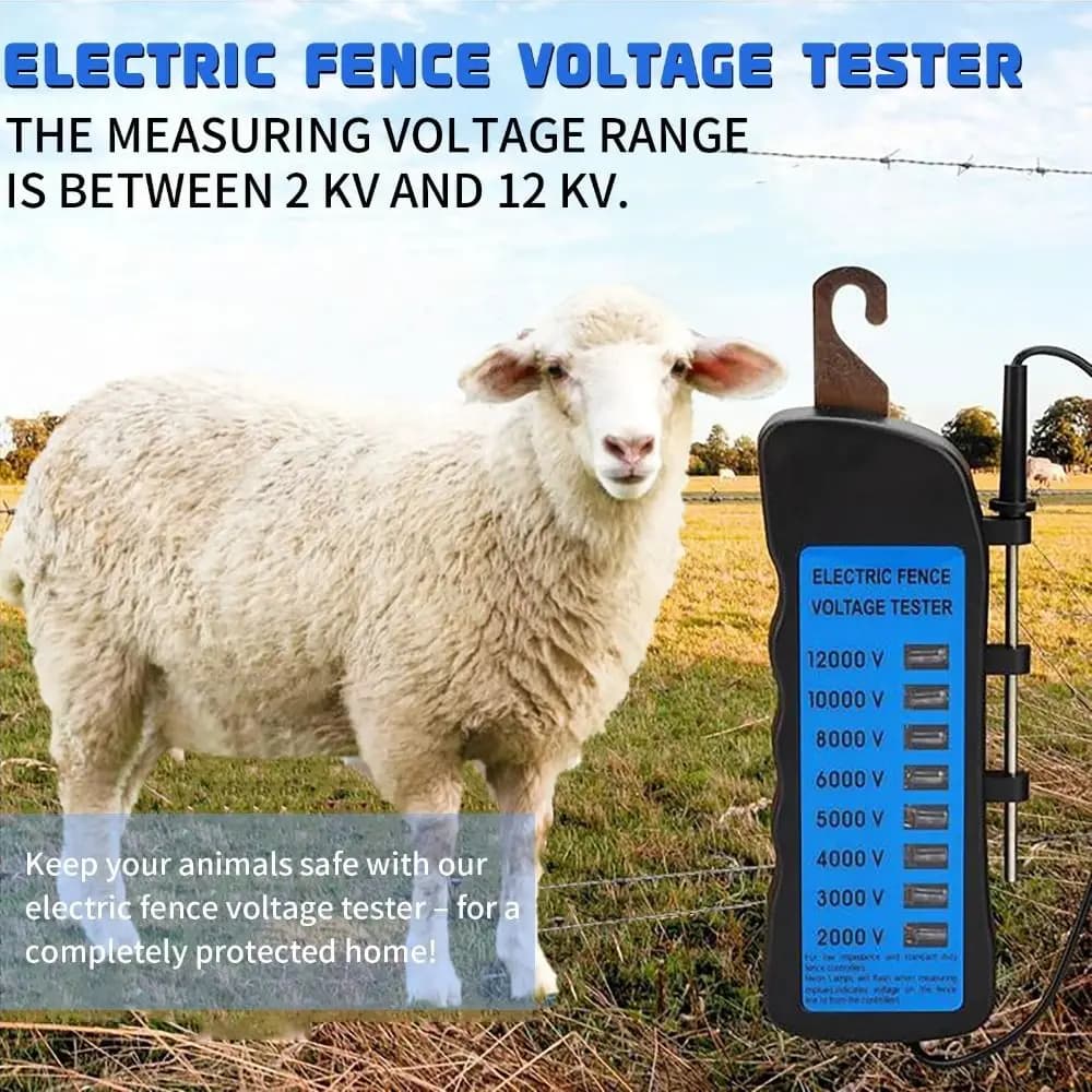 Testeur de clôture électrique portable 12KV avec affichage numérique