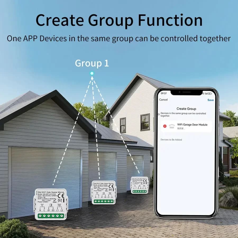 Module de commande d'ouvre-porte de garage intelligent Tuya Zigbee/WiFi