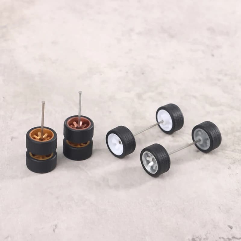 1/64 roues modèle de voiture roues pour Hotwheels avec pneu en caoutchouc modèle de voiture pièces modifiées jouets puissance RefitCar modèle pièces ensemble