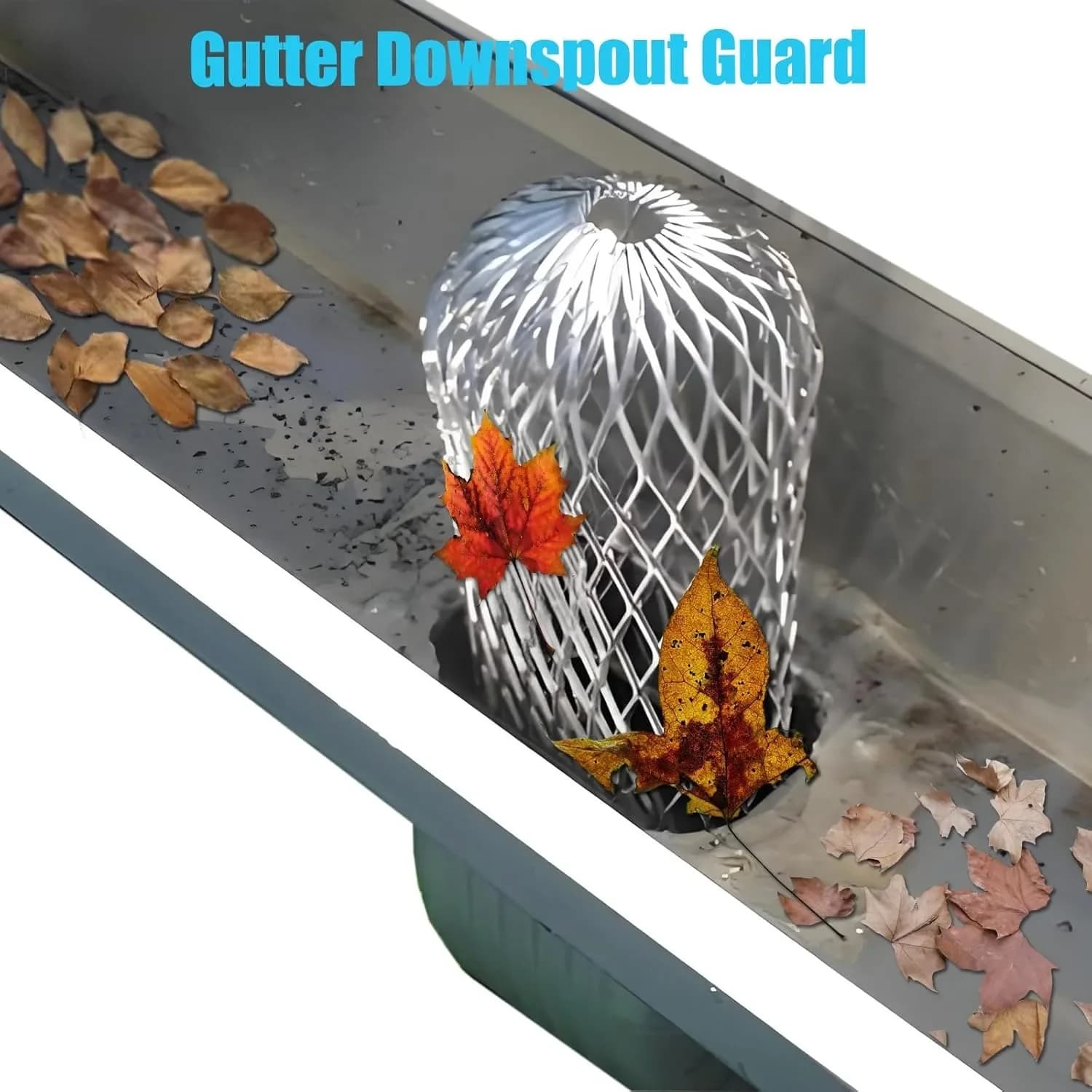 Lot de 8 pièces de grilles de protection en maille métallique en aluminium pour gouttières