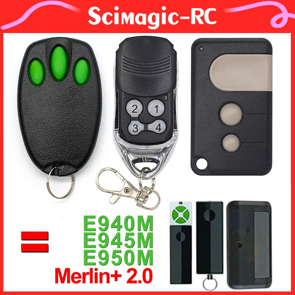 Pour Merlin+ 2.0 E945 E945M E950M E943M Télécommande de porte de garage compatible ST50EVOB ST50EVO MT100EVO MT60EVO moteur