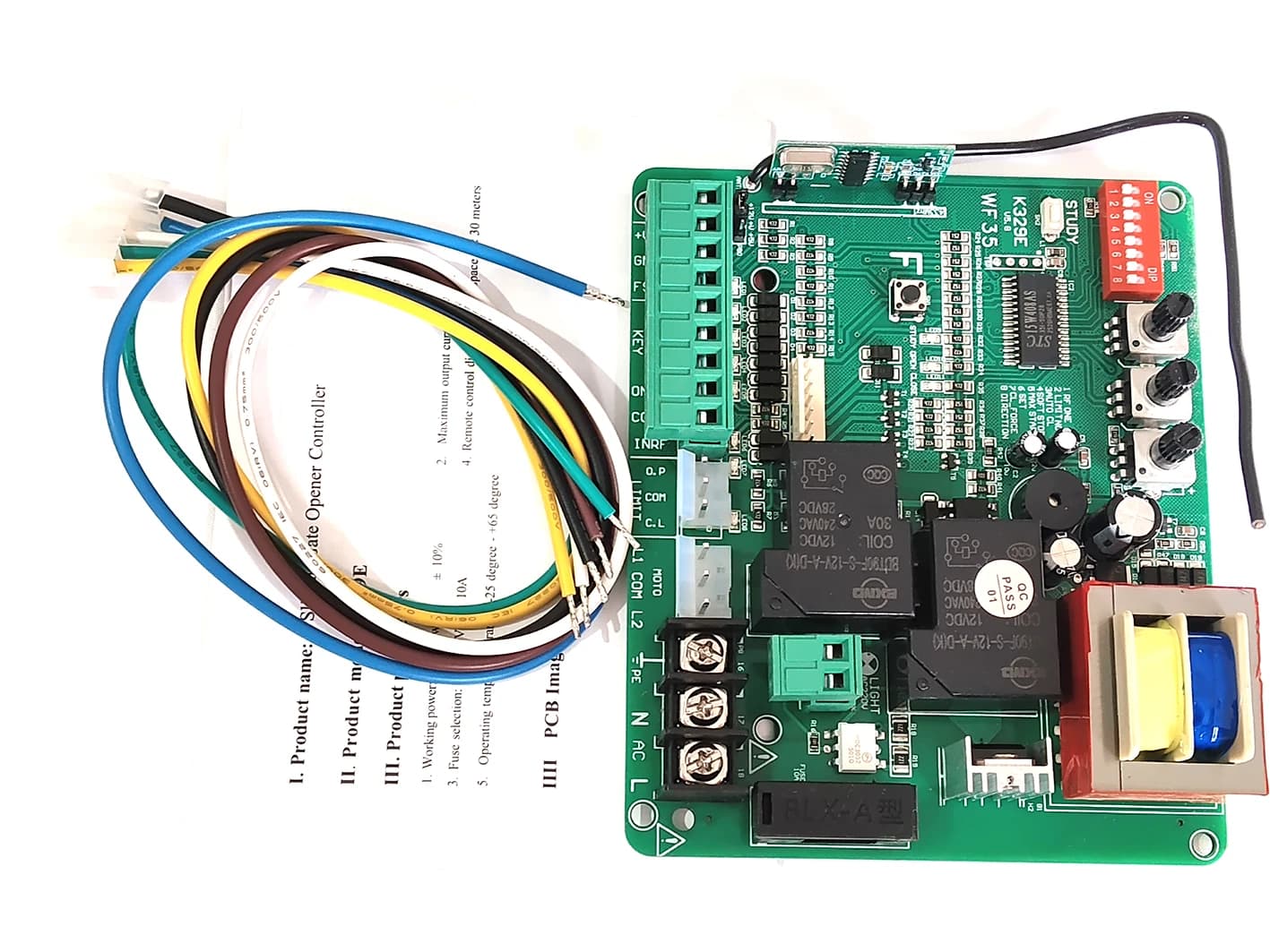 Carte de circuit imprimé (PCB) de contrôleur de moteur d'ouvre-porte coulissante K329E à démarrage progressif (sans fonction NO)