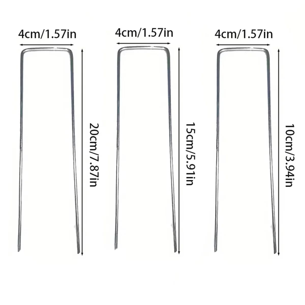 100 piquets de fixation galvanisés en U avec rondelles antidérapantes