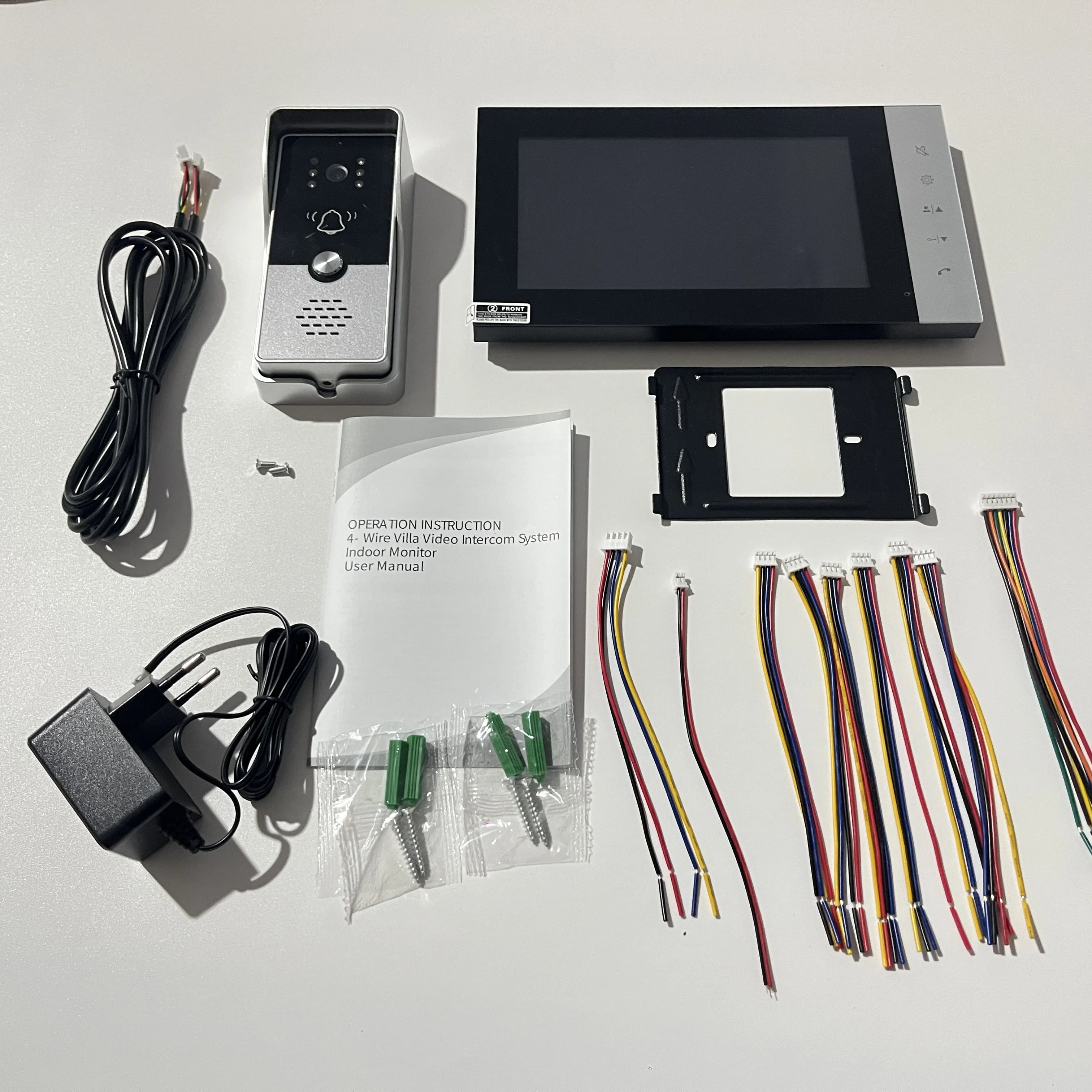 Interphone vidéo filaire 4 fils 7 pouces avec déverrouillage