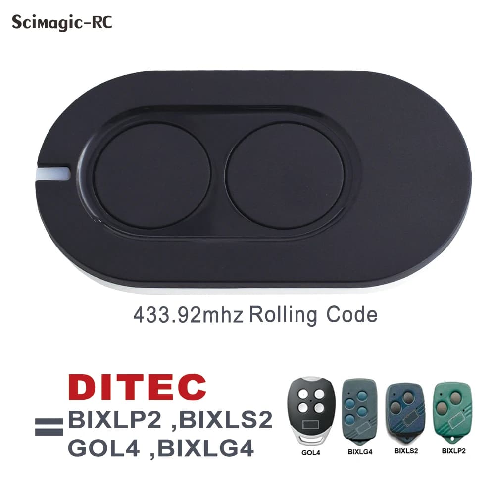2 pièces télécommande DITEC entrematic ZEN2 ZEN2W BIXLG4 BIXLS2 ZEN4W ZEN4 433MHz Code roulant porte de Garage émetteur portatif