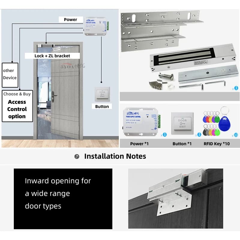 Système de contrôle d'accès RFID, ouvre-porte électronique sûr, ensemble numérique de Garage domestique, Kit de serrure de porte intelligente magnétique électrique automatique
