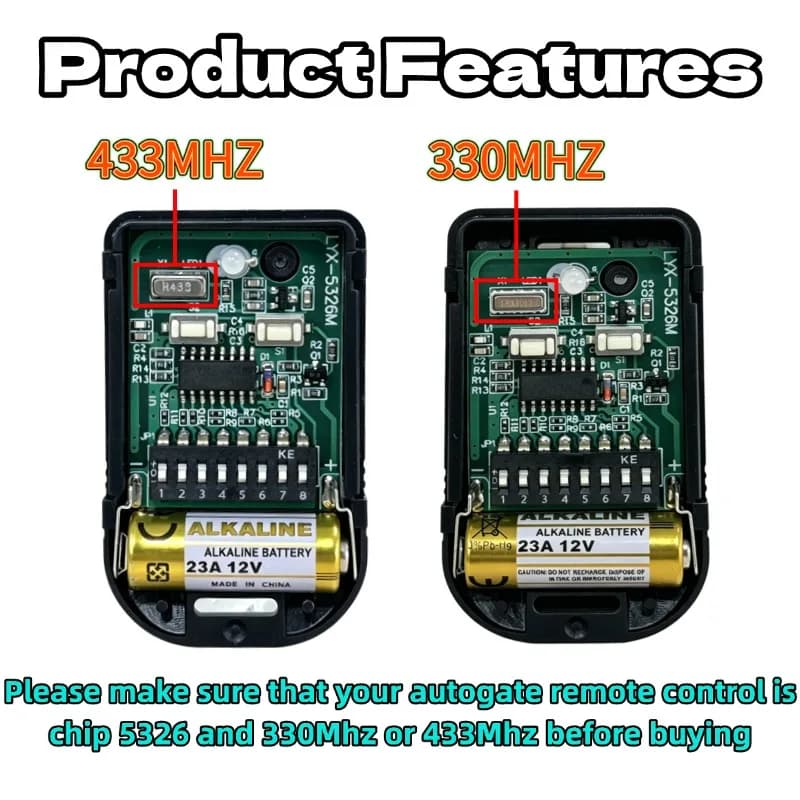 Récepteur de porte de garage SMC5326P-3 SMC5326 avec 8 commutateurs DIP