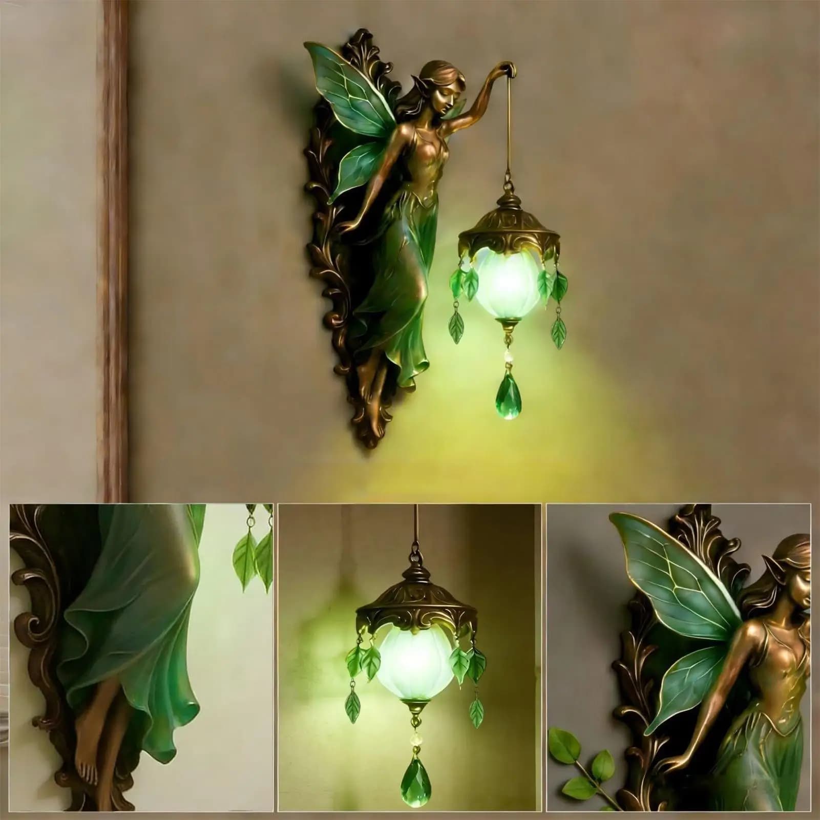 Lampe d'ambiance murale vintage à ailes de fée, veilleuse décorative pour la maison, le dortoir universitaire, la ferme, la chambre, le salon, le bureau