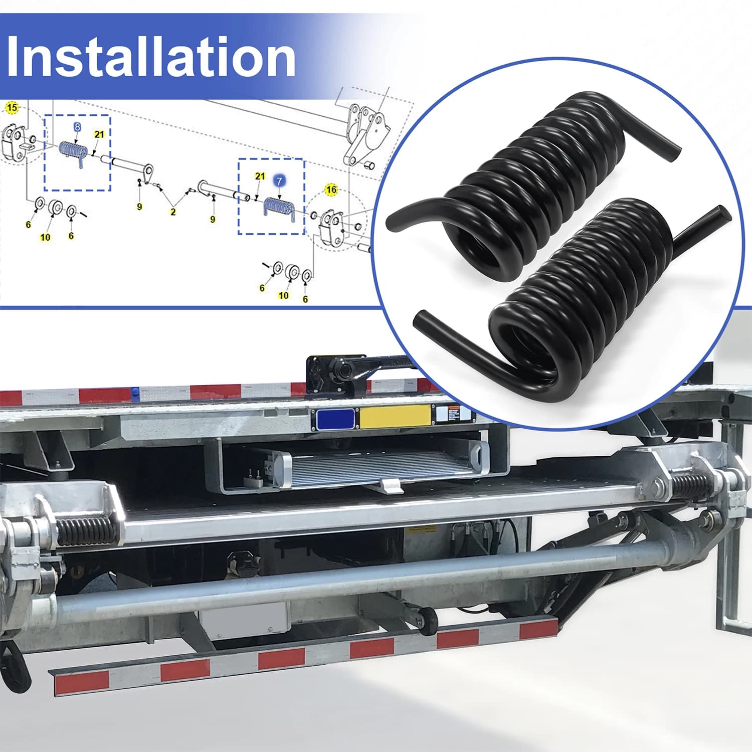 Paire de ressorts de portail de traction – Gauche et droite 226363-01 et 226363-02 pour hayon Maxon GPT