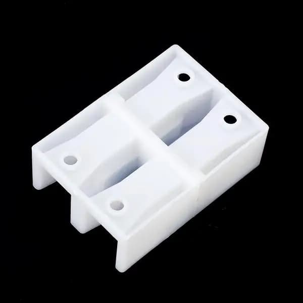 Guide de sol pour porte coulissante en verre en plastique, blanc, 67x46x23 mm