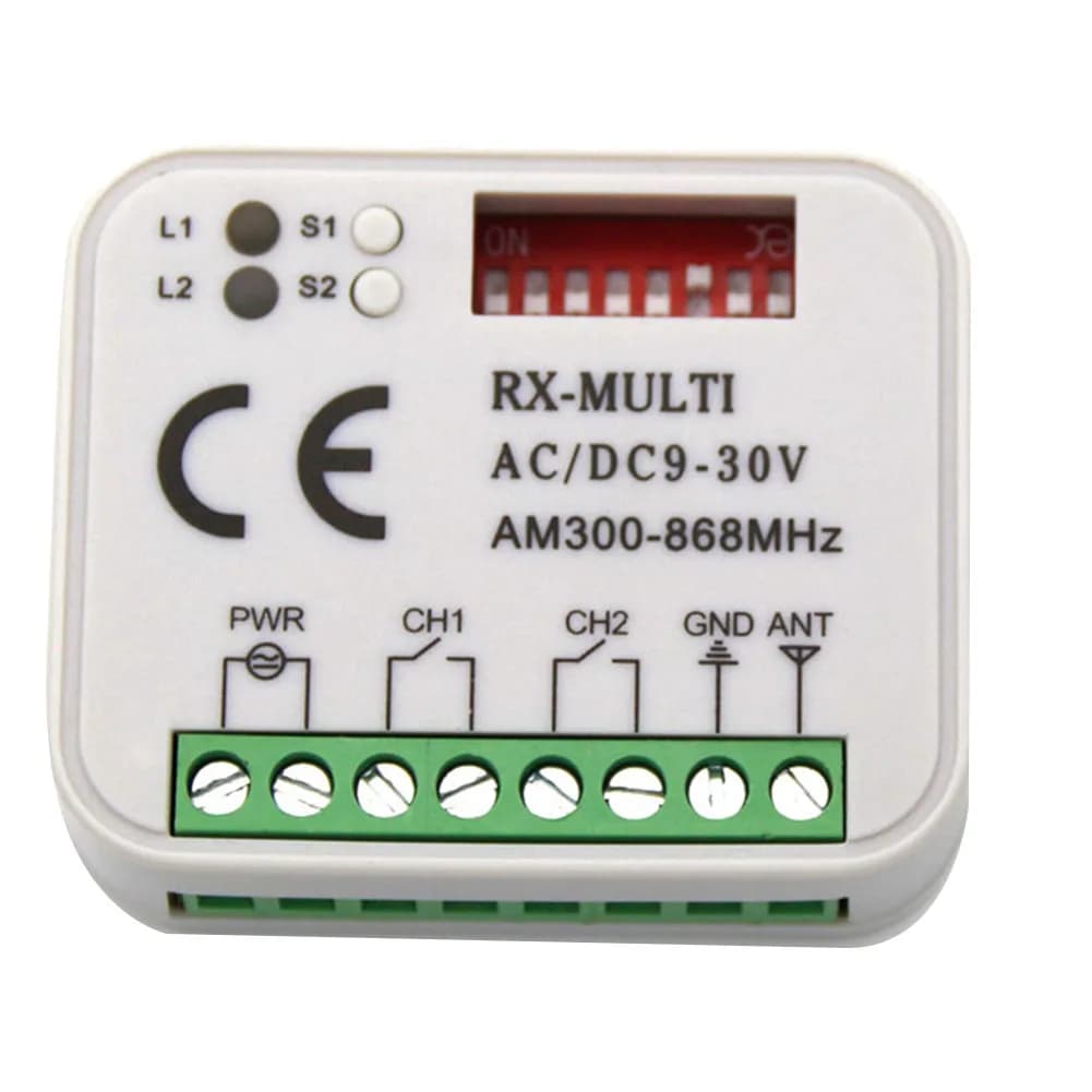 B02B-récepteur à distance de porte de garage 433 868MHz RX MULTI 300-900MHZ récepteur AC/DC 9-30V avec télécommande