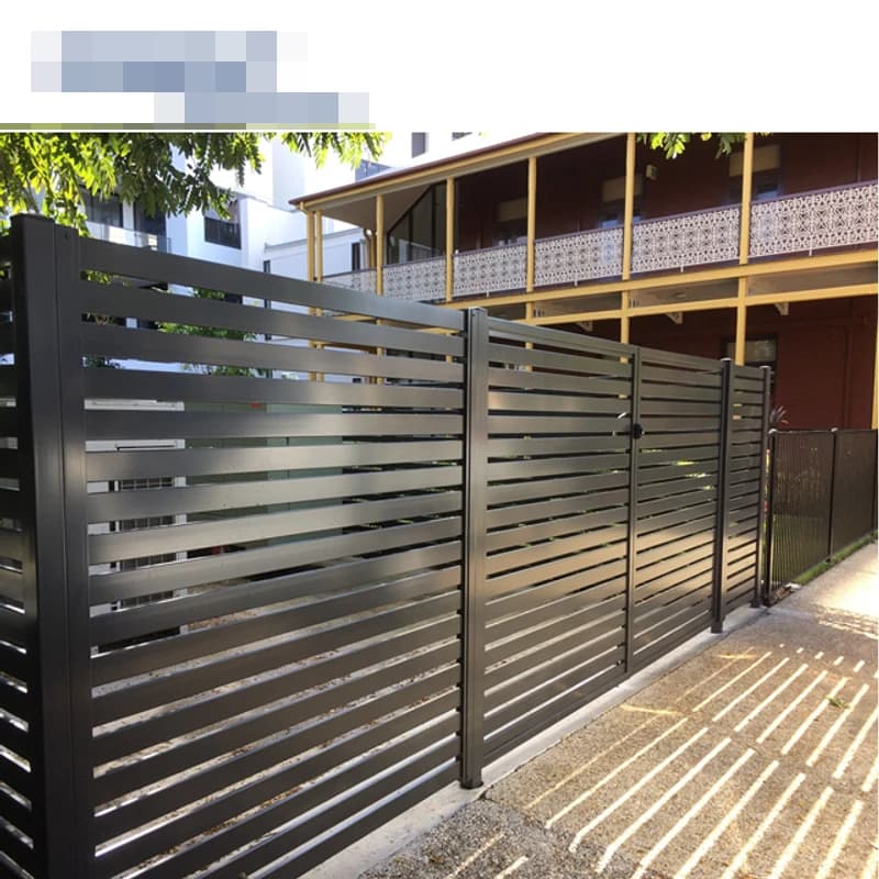 Panneau de clôture en aluminium noir moderne pour jardin familial
