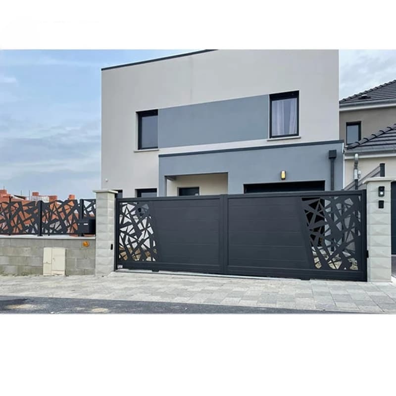 Porte coulissante d'allée en aluminium personnalisée