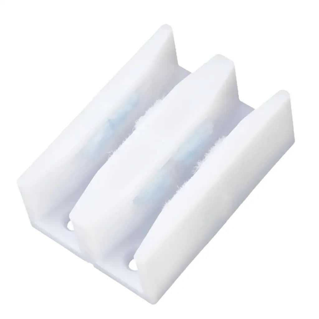 Guide de sol pour porte coulissante en verre en plastique, blanc, 67x46x23 mm