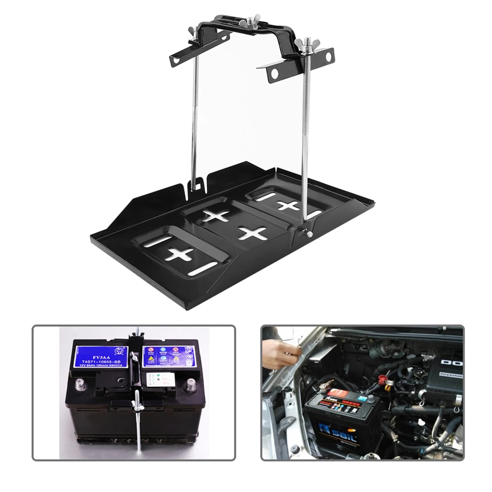 Kit de maintien du plateau de batterie, plateau de batterie, plateau de batterie de voiture en fer, Kit de pince de maintien réglable