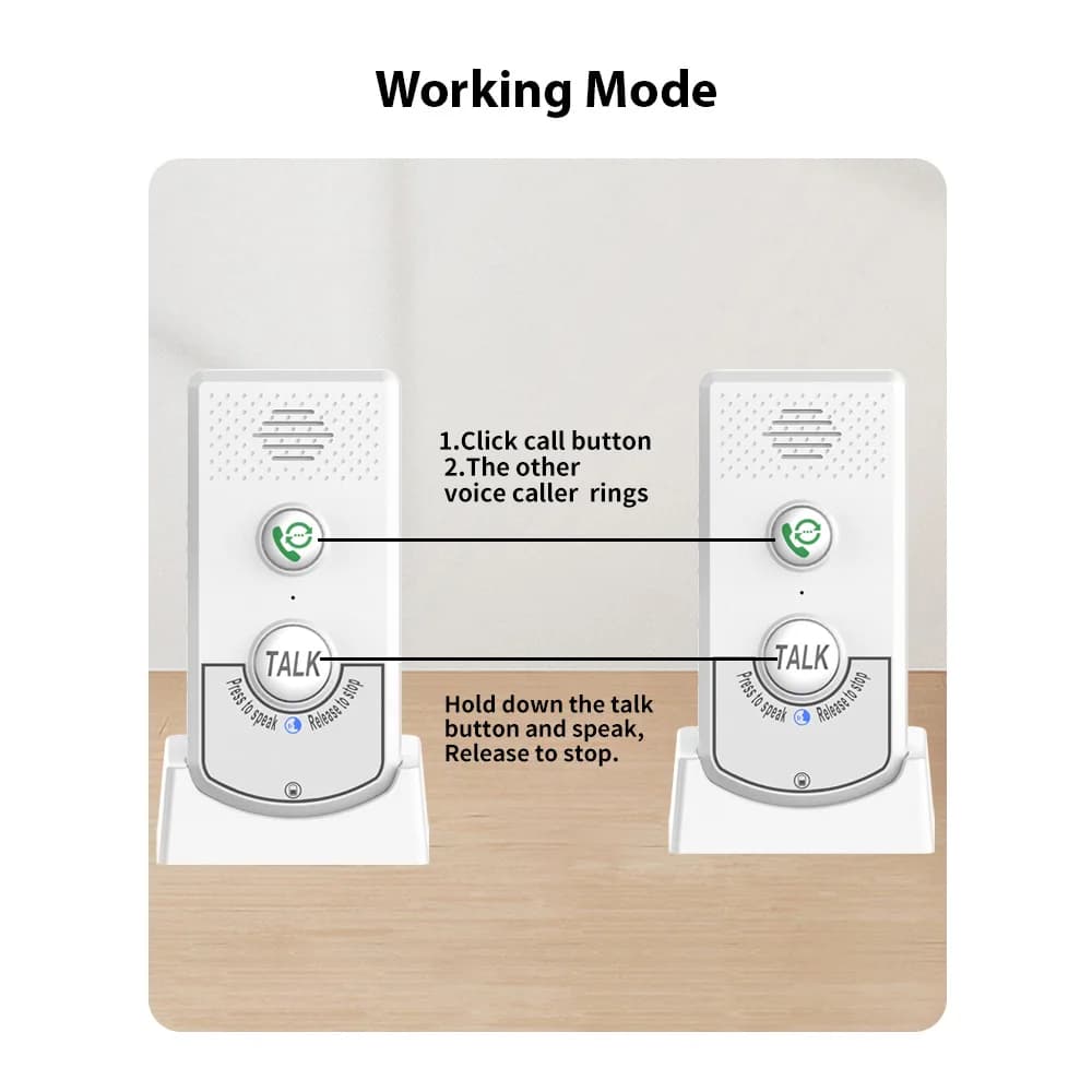 Paquet de 2 Interphones H8-2T sans fil pour appel vocal domestique