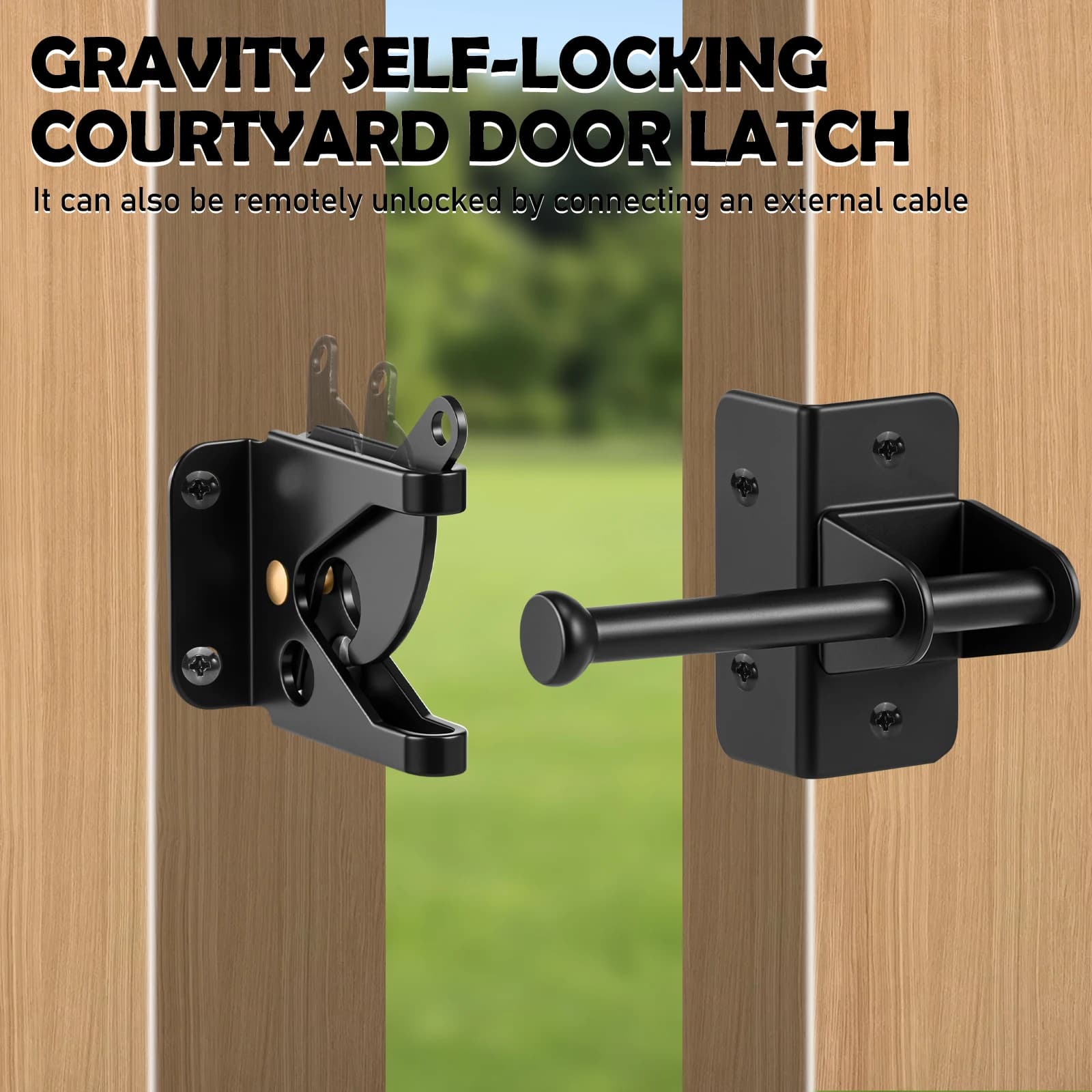Loquet de portail à verrouillage automatique par gravité