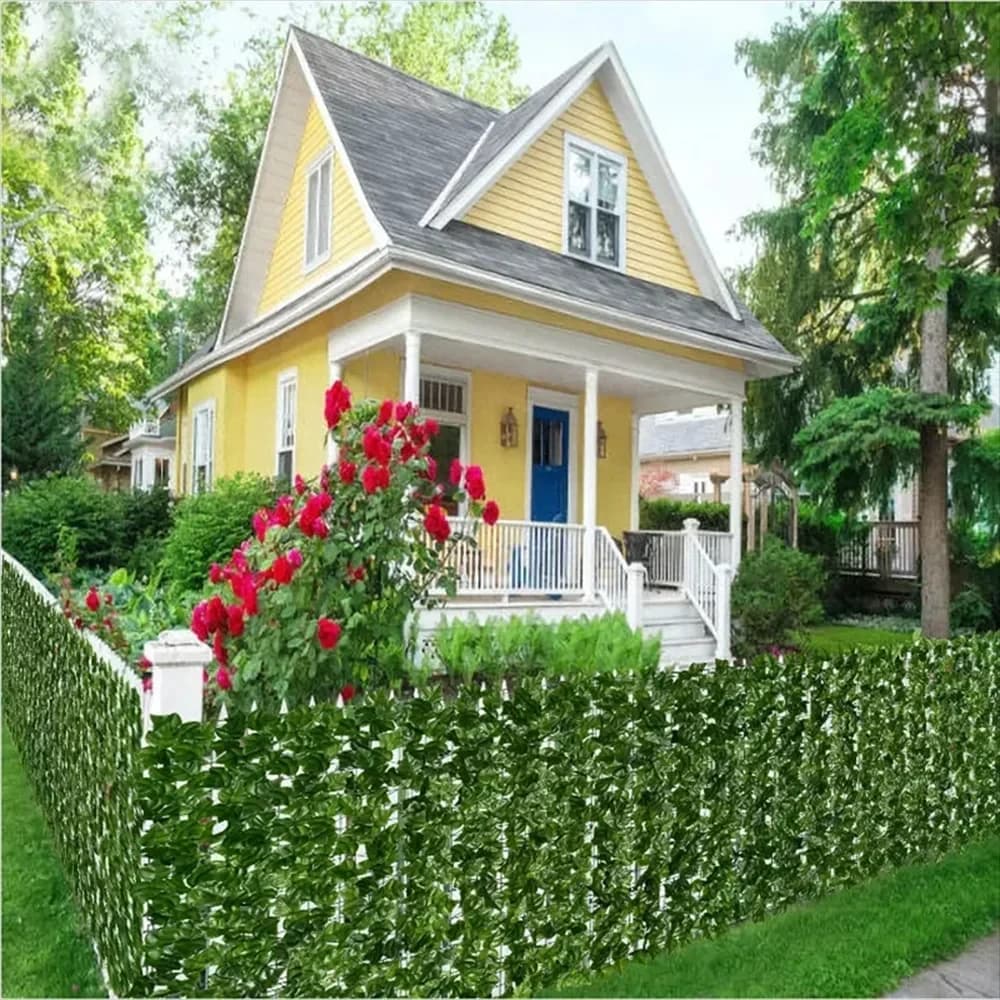 Panneaux de clôture à feuilles vertes