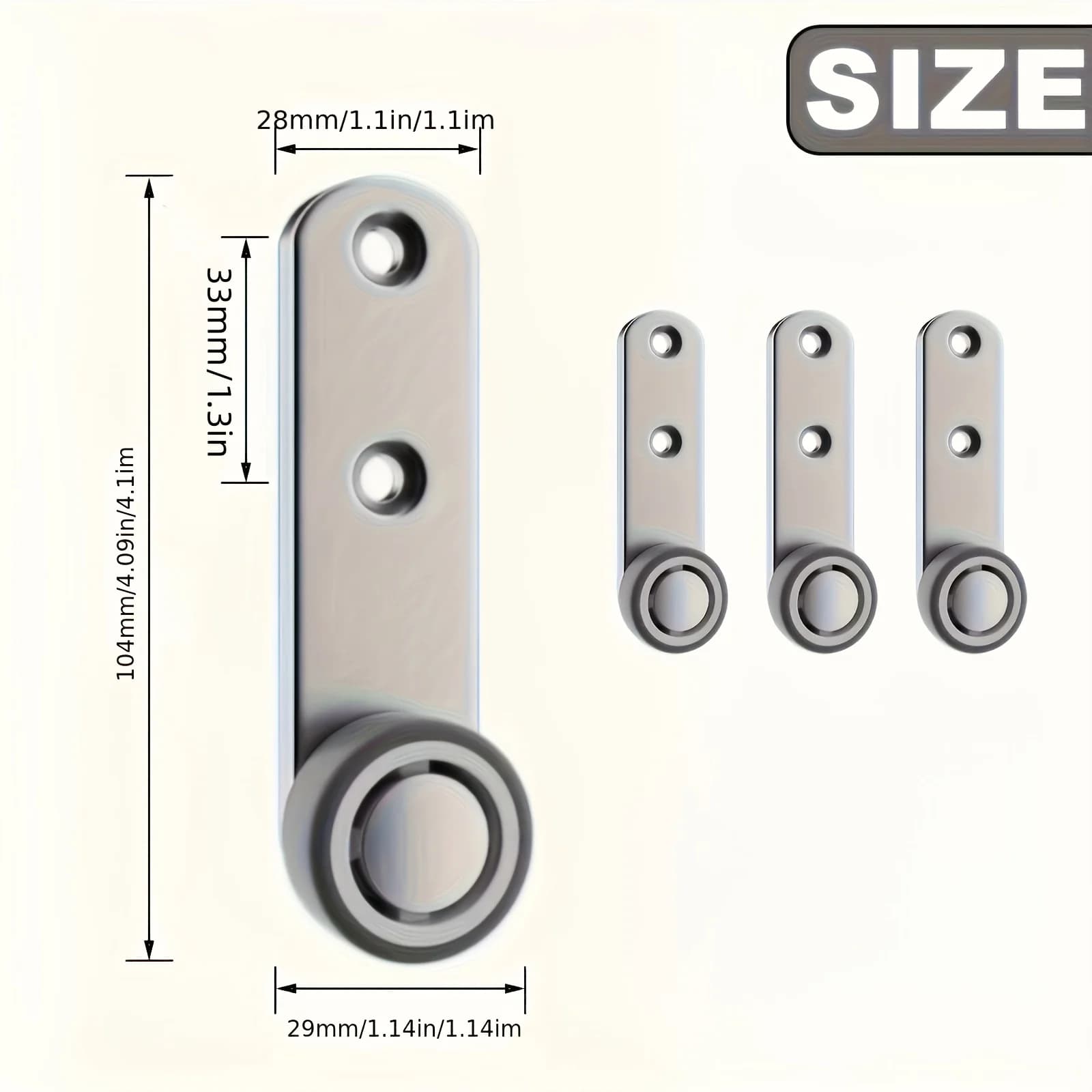 Roue de porte coulissante silencieuse robuste avec 4 rouleaux et 8 vis