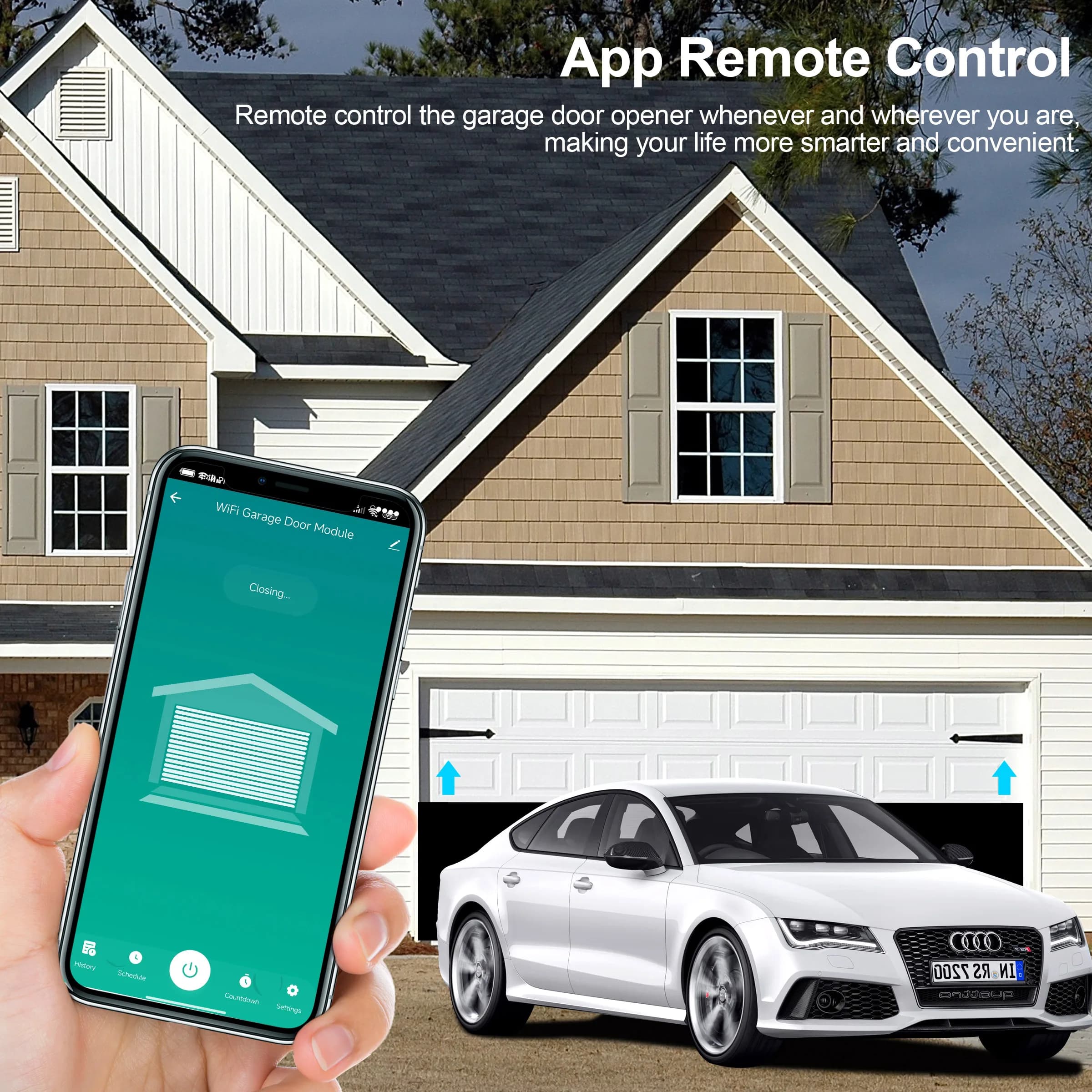 GIRIER WiFi contrôleur d'ouverture de porte de Garage intelligent fonctionne avec Alexa Google Home Assisant Alice App télécommande aucun Hub requis