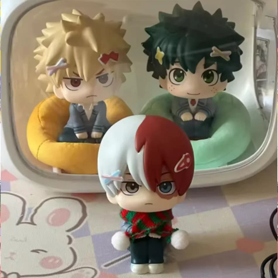PVC | (MHA) : Tomura Shigaraki / Izuku Midoriya / Katsuki Bakugo My Hero Academia Figurine PVC Mignonne Chibi | Jouet de collection