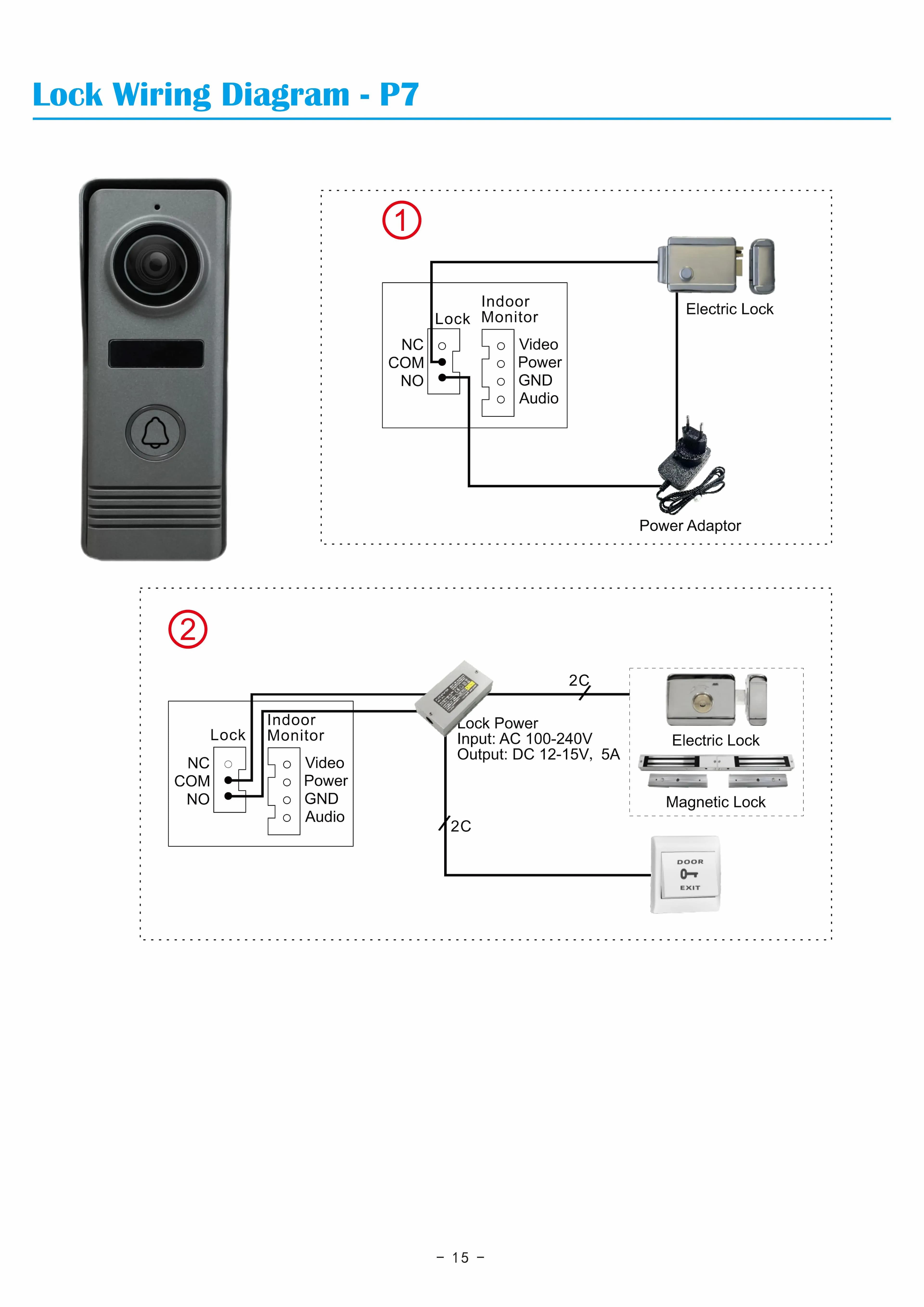 Système d'interphone vidéo filaire couleur 7 pouces