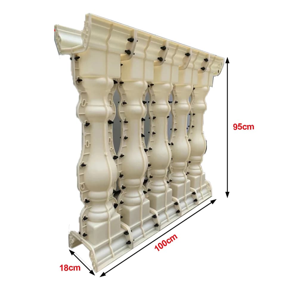 5 par mètre ABS terrasse coulée décorative main courante vase colonne béton clôture forme balustrade moule