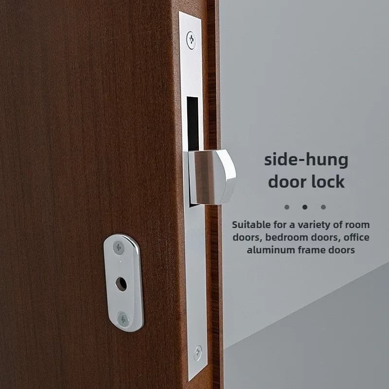 1 ENSEMBLE Serrure à crochet pour porte coulissante en alliage d'aluminium