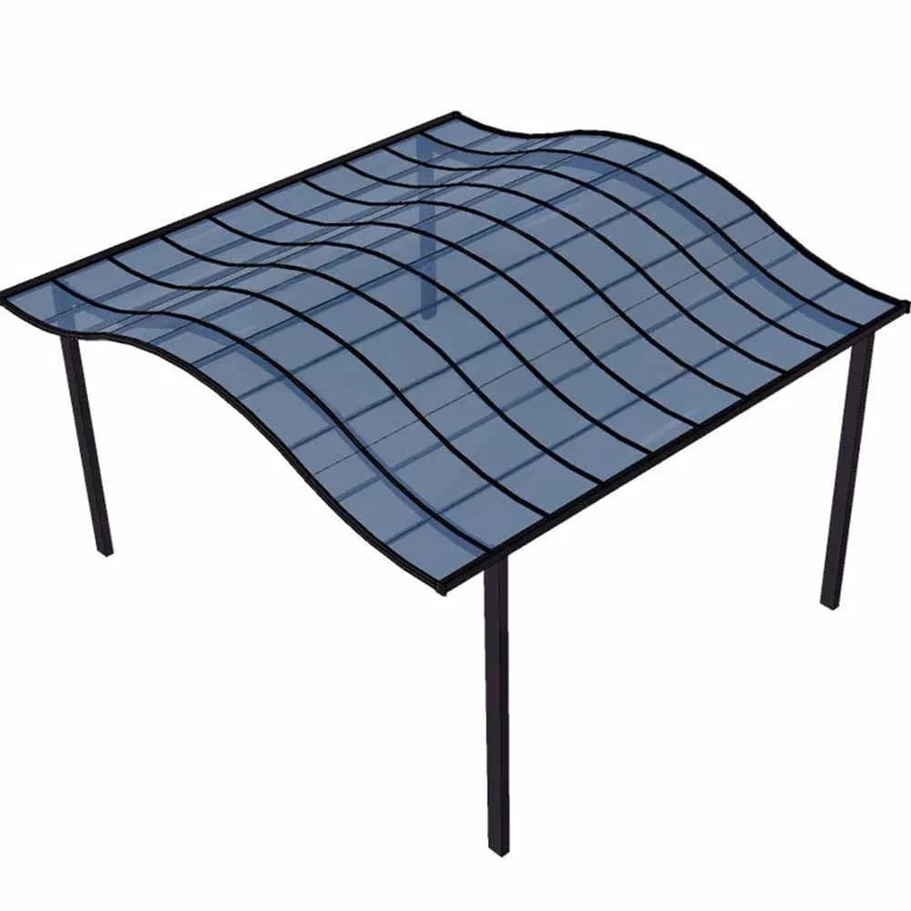 Carport moderne auvent en polycarbonate – Pare-soleil à cadre en aluminium étanche pour allée ou jardin