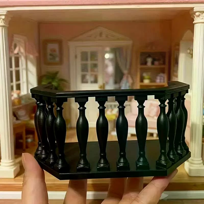 Balcon miniature pour maison de poupée avec balustrade, balcon européen adapté aux collectionneurs, scènes miniatures, accessoires de maison de poupée DIY
