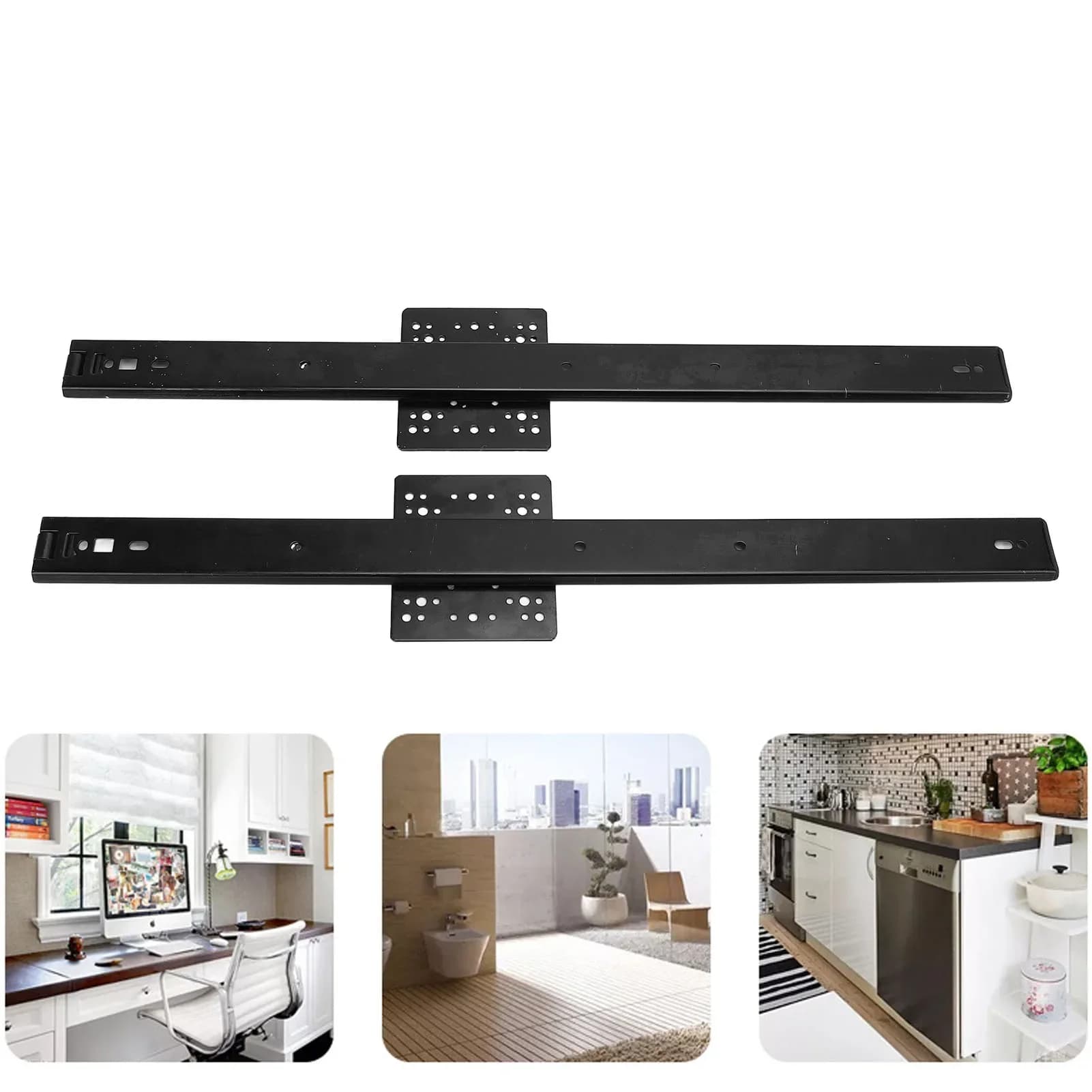 1 paire de rails coulissants dissimulés de 20 pouces, largeur 35 mm, capacité de charge 20 kg, pour porte coulissante de placard ou armoire