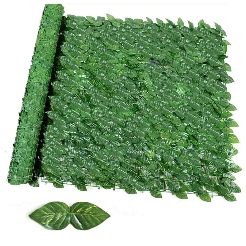 Panneaux de clôture à feuilles vertes