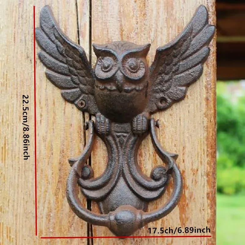 Owl Gate Knock – poignée de porte Antique en fonte américaine