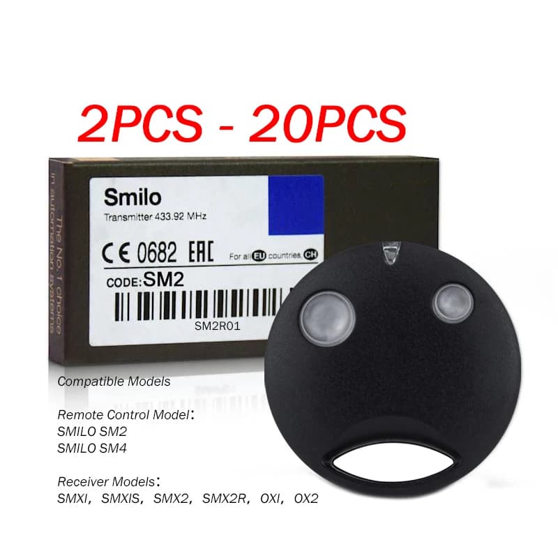 SMILO SM2 SM4 Télécommande de portail pour ouvre-porte de garage 433