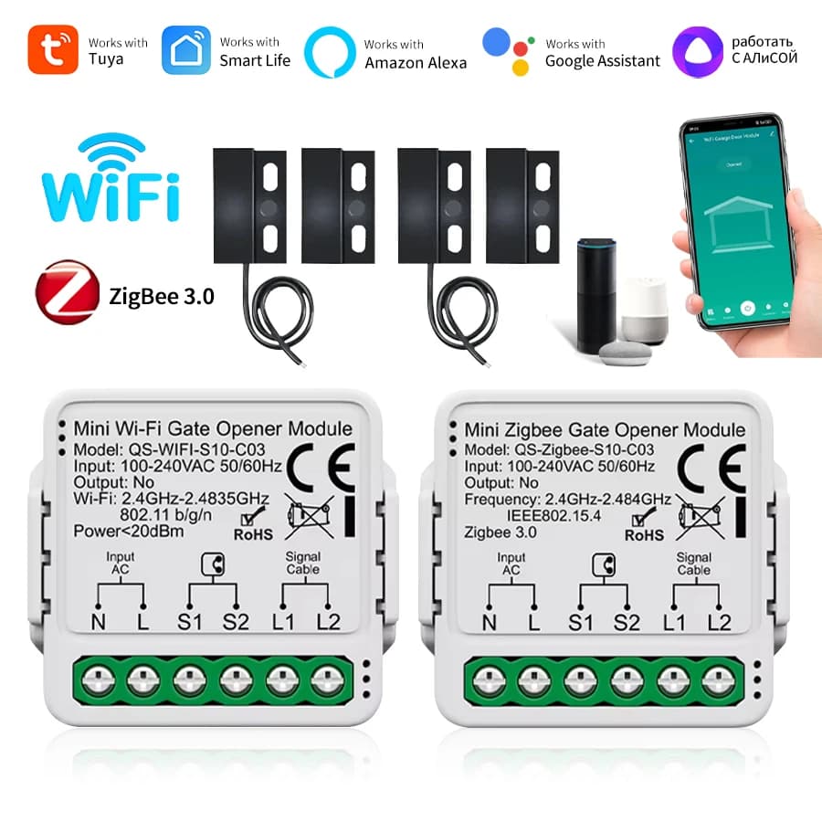 Module de commande d'ouvre-porte de garage intelligent Tuya Zigbee/WiFi