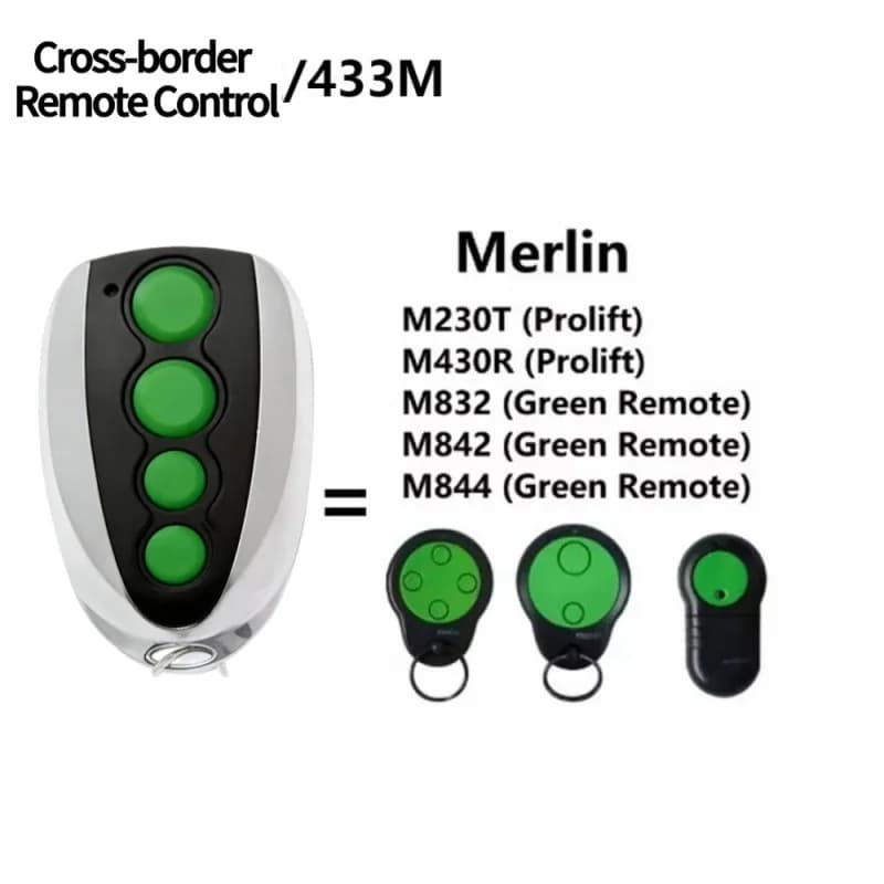 Télécommande de remplacement pour porte de garage Merlin Prolift 230T 430R M832 M842 M844