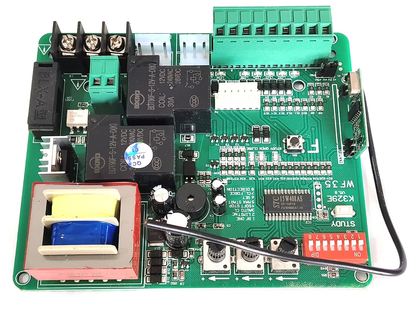 Carte de circuit imprimé (PCB) de contrôleur de moteur d'ouvre-porte coulissante K329E à démarrage progressif (sans fonction NO)
