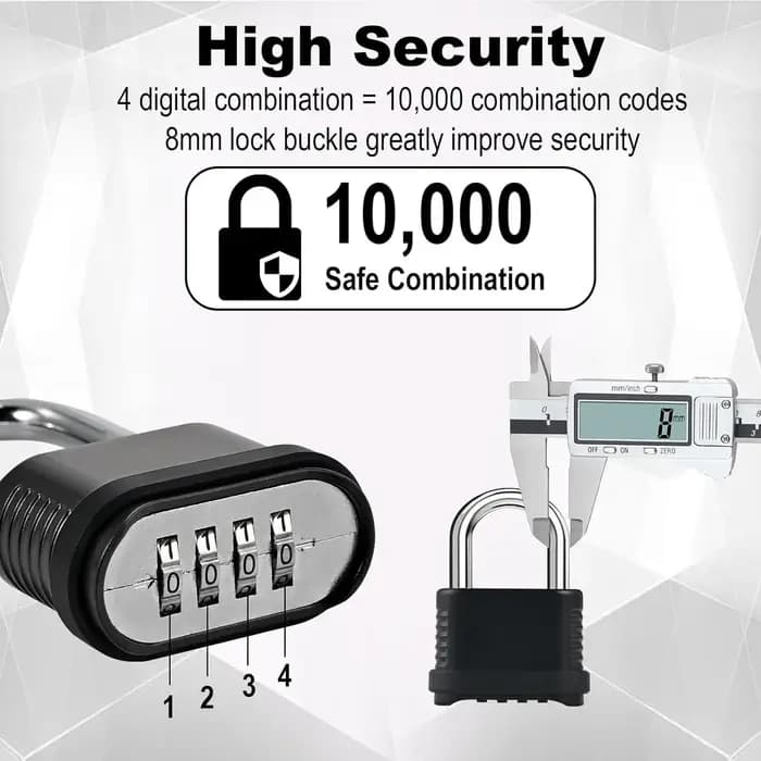 Cadenas à combinaison robuste à 4 chiffres