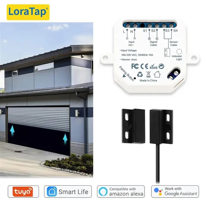 Tuya Smart Life capteurs de porte de Garage contrôleur d'ouverture commutateur WiFi Alexa ouverture maison télécommande