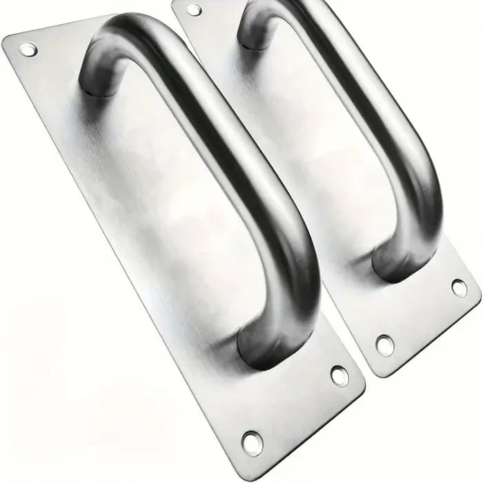 Poignée de porte coulissante de Style moderne, support en acier inoxydable argenté, placard de grang