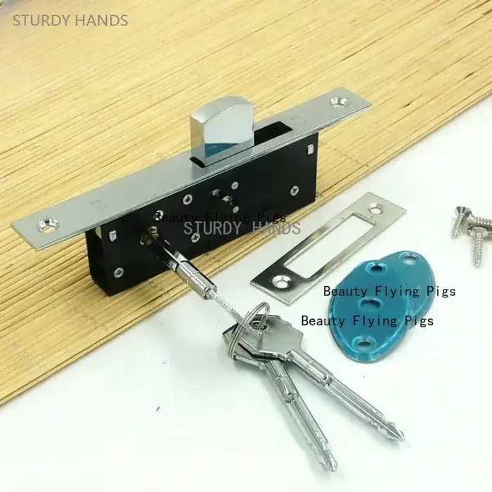 1 Ensemble de Serrures à Crochet pour Porte Coulissante en Alliage d'Aluminium