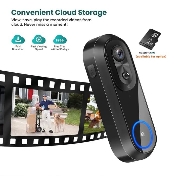 Sonnette vidéo WiFi 5G 2.4G