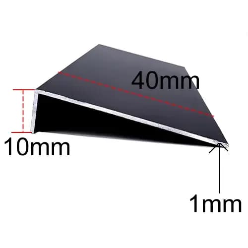 Canal en aluminium d'angle peint noir, bord inégal en forme de L, bord décoratif en alliage d'alumin
