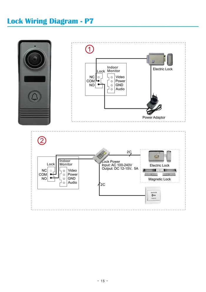 Système d'interphone vidéo filaire couleur 7 pouces